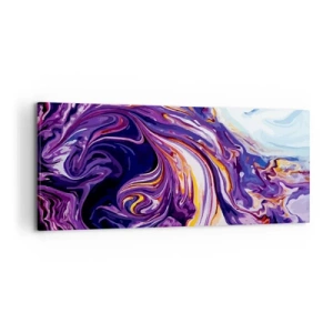 Quadro em tela - Onde o espaço se dobra em roxo - 120x50 cm