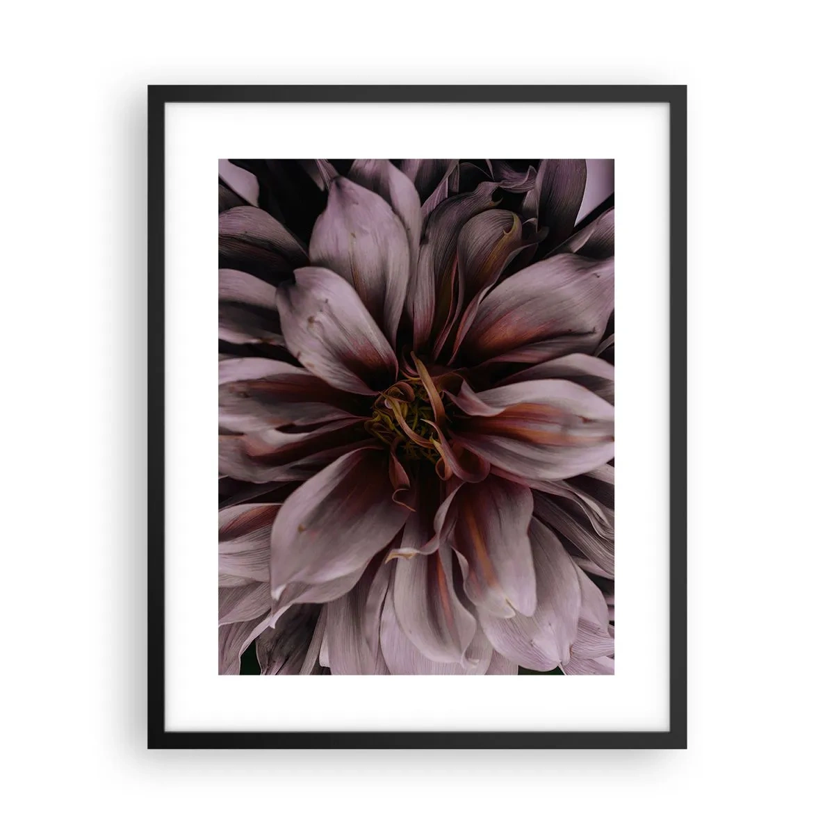 Pôster com moldura preta - Coração de flor - 40x50 cm