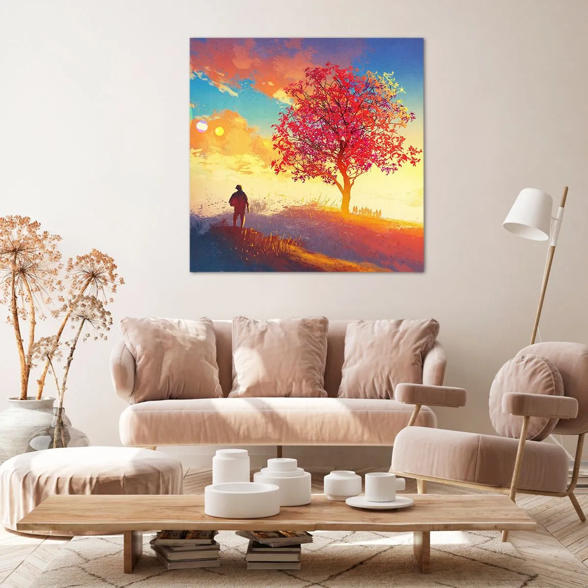 Quadro em tela - O peregrino no seu destino - 60x60 cm