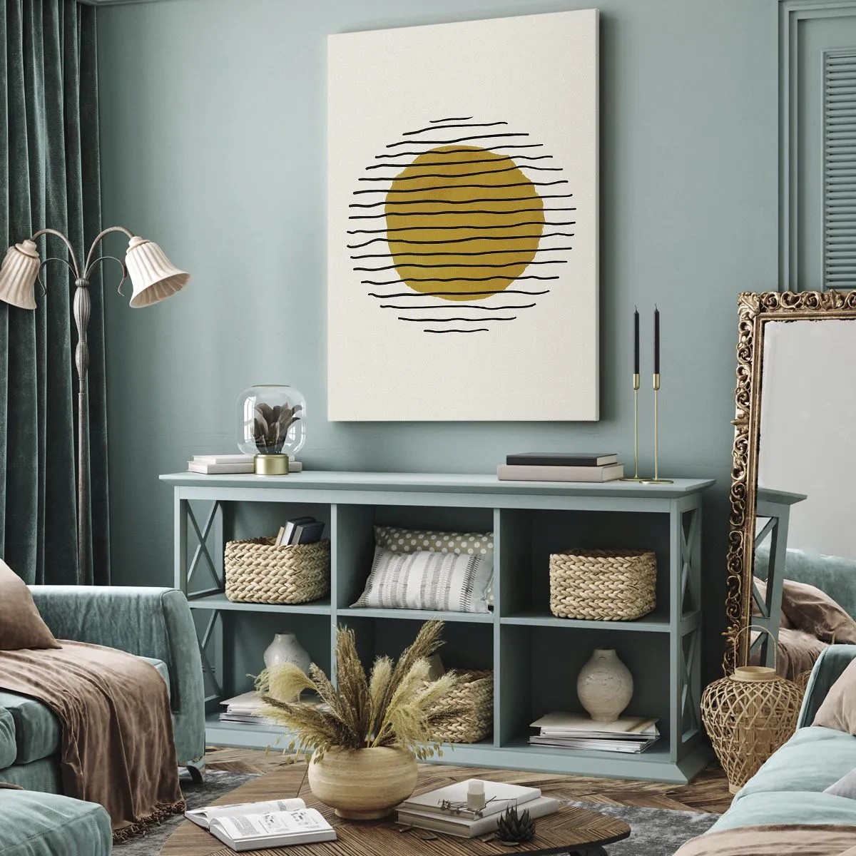 Quadro em tela - Abstração a tremer com o calor - 45x80 cm