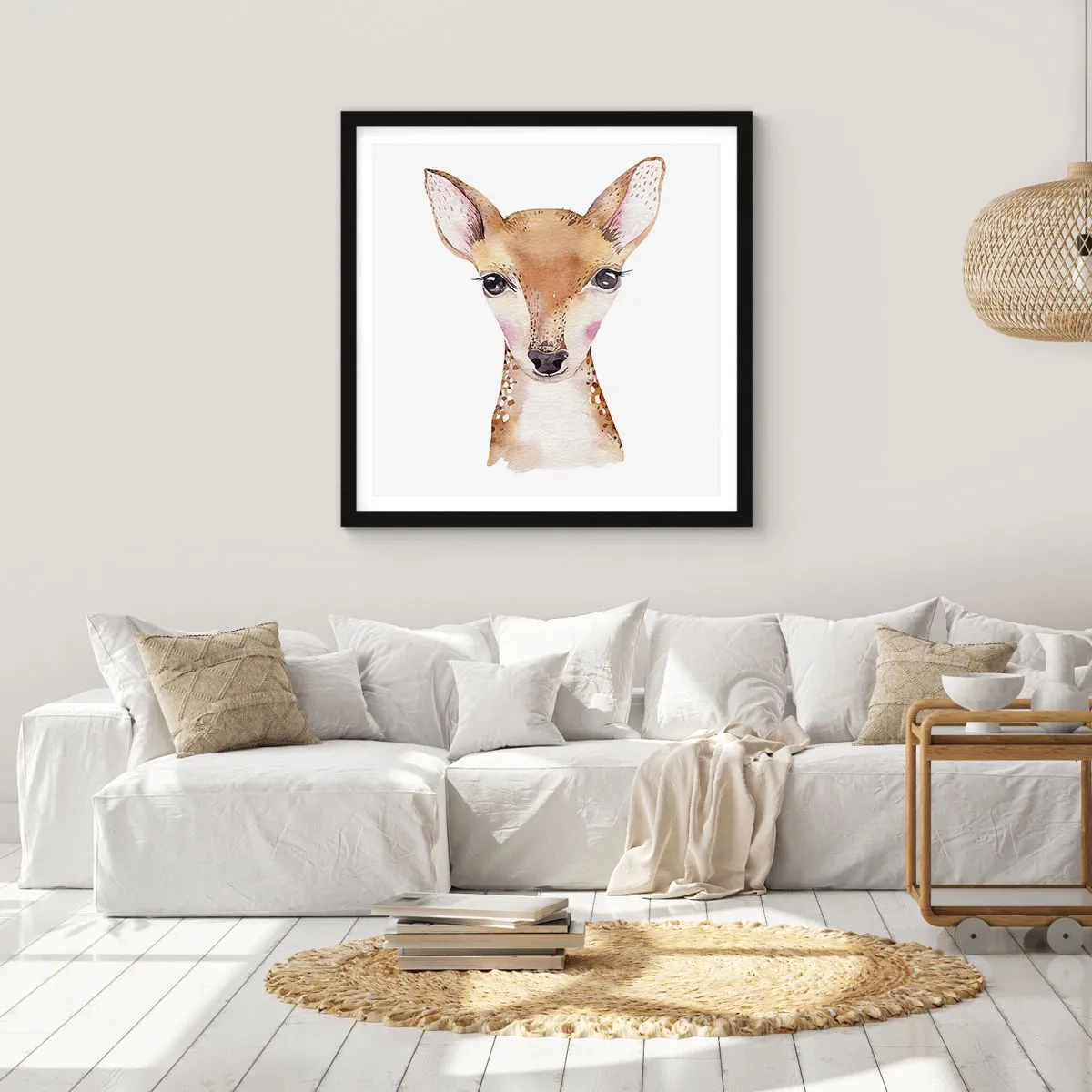 Pôster com moldura preta - A Natureza da Inocência - 60x60 cm