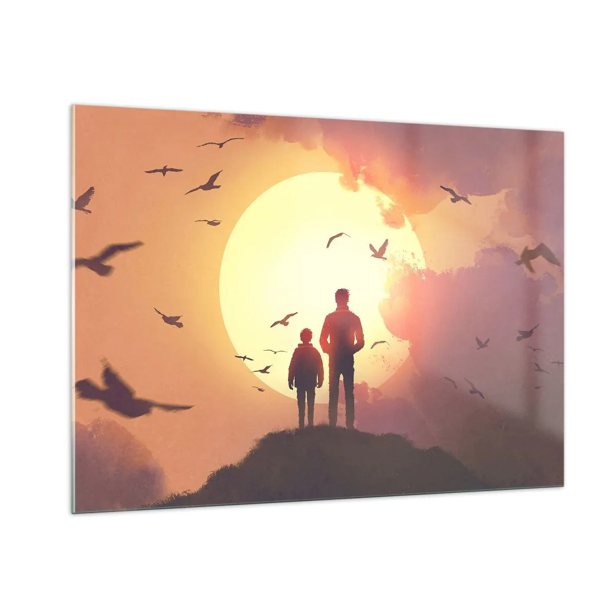 Quadro em vidro - Cara a cara com o sol - 100x70 cm