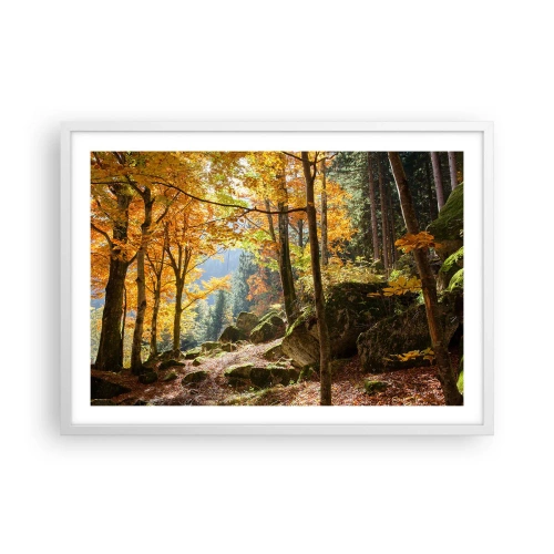 Pôster em moldura branca - Tempo para descansar - 70x50 cm