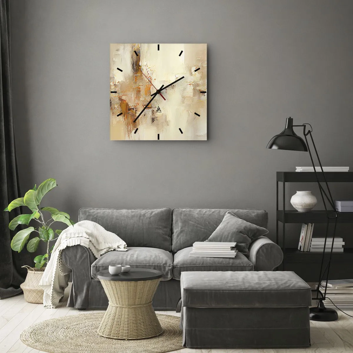 Relógio de parede - Relógio em vidro - Alma de âmbar - 40x40 cm