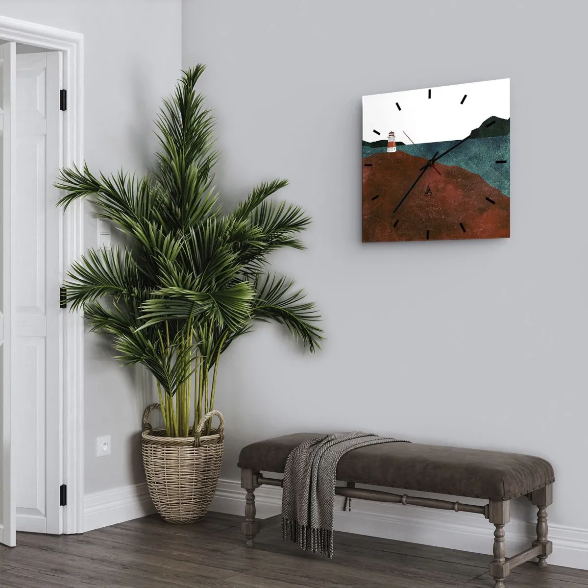 Relógio de parede - Relógio em vidro - Olhando para o mar - 40x40 cm