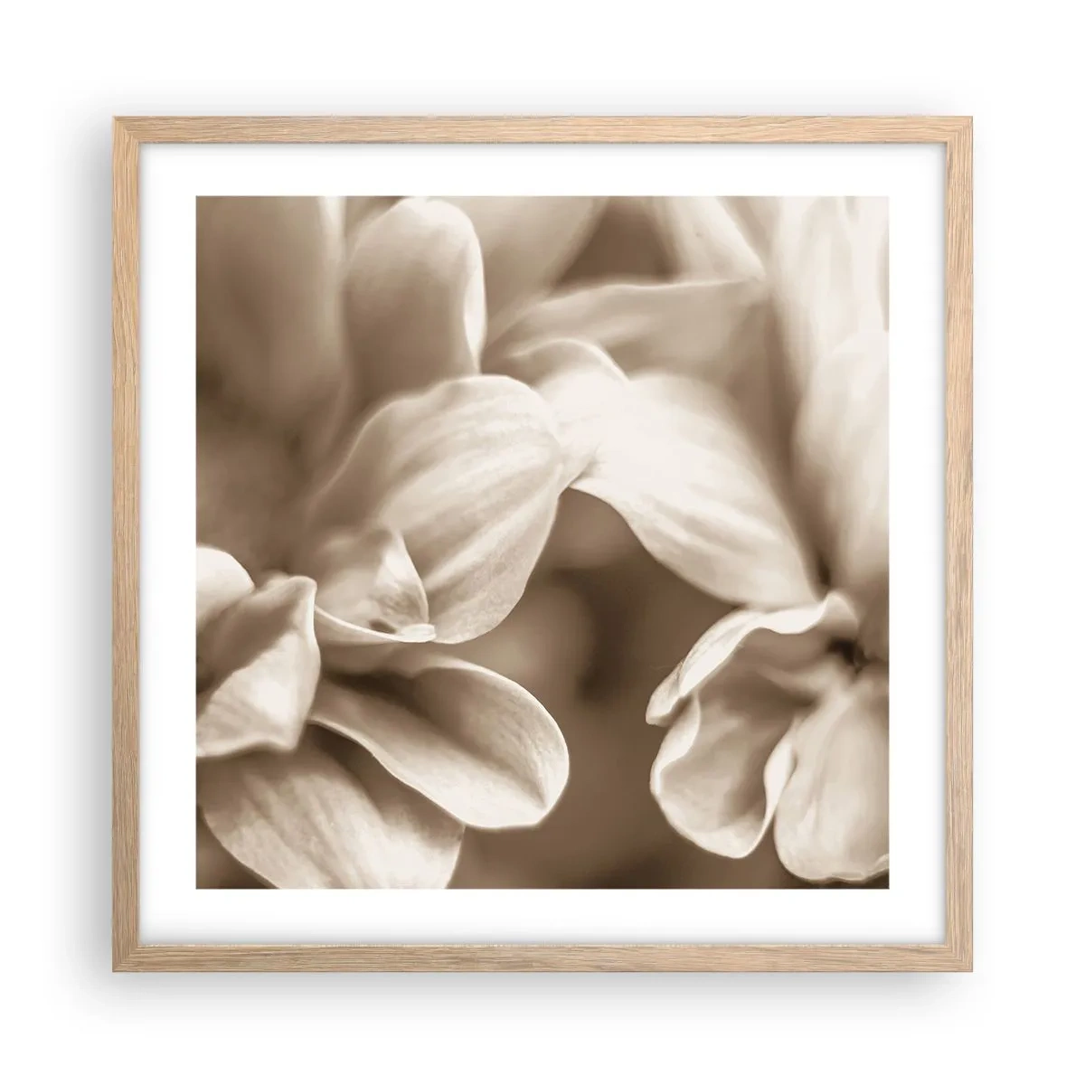 Pôster com moldura de carvalho claro - Gentil como um sorriso - 50x50 cm