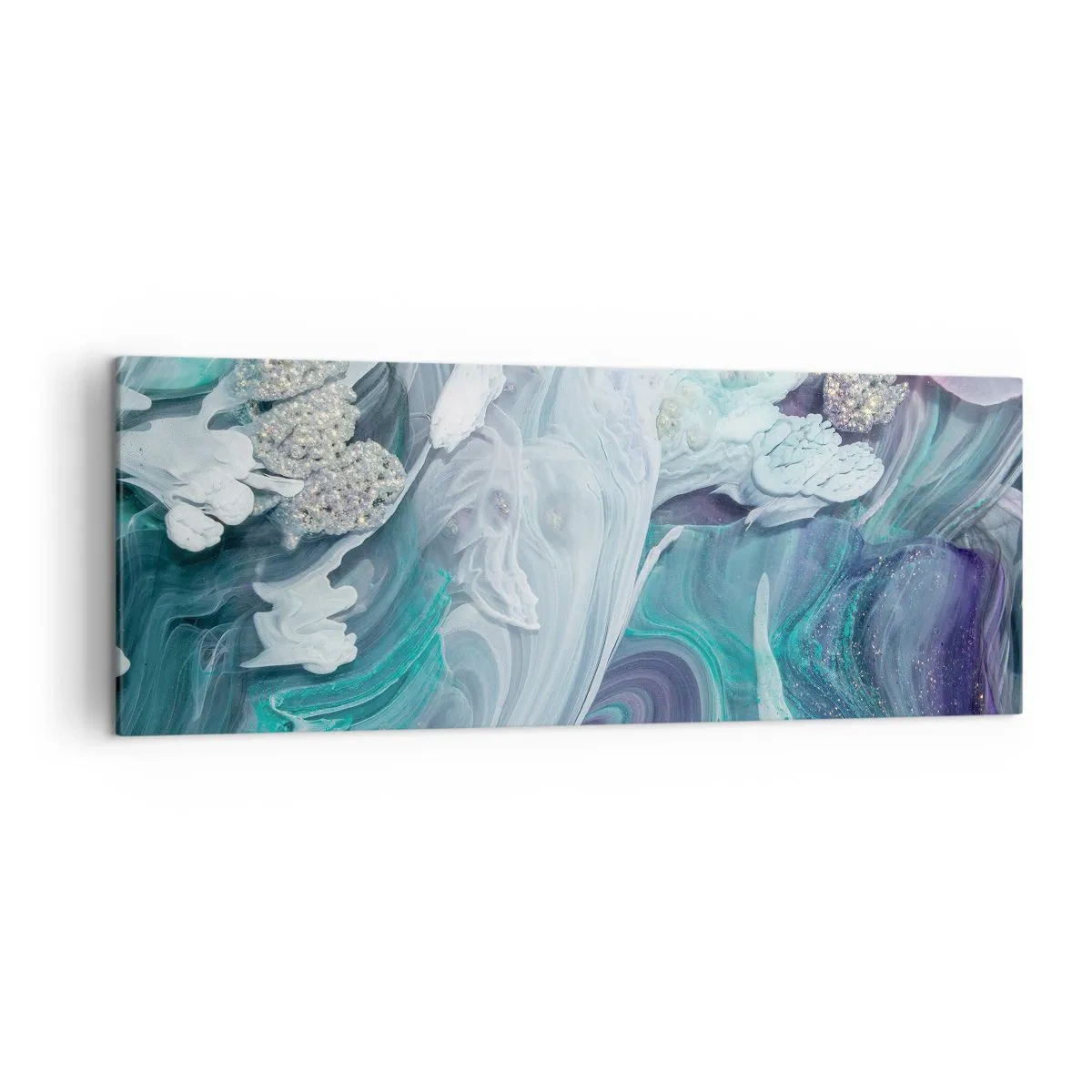 Quadro em tela - Correntes de azul - 140x50 cm