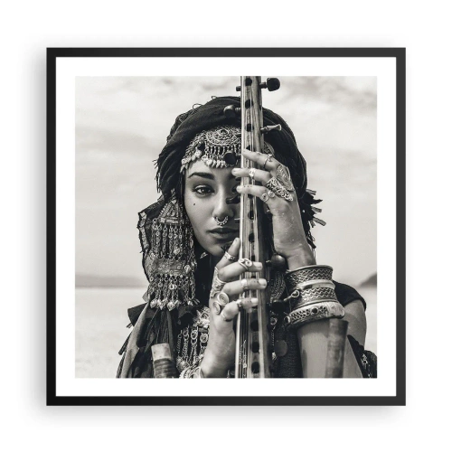 Pôster com moldura preta - A própria música oriental - 60x60 cm