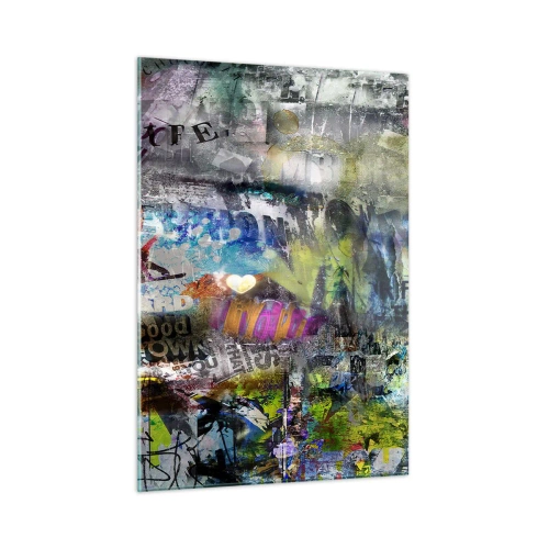 Quadro em vidro - Colagem de memórias - 50x70 cm