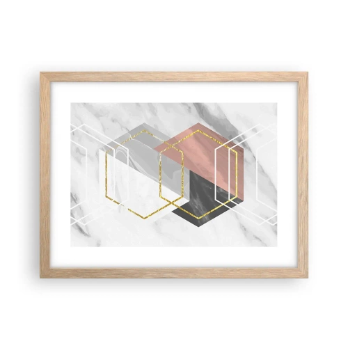 Pôster com moldura de carvalho claro - Composição em cadeia - 40x30 cm