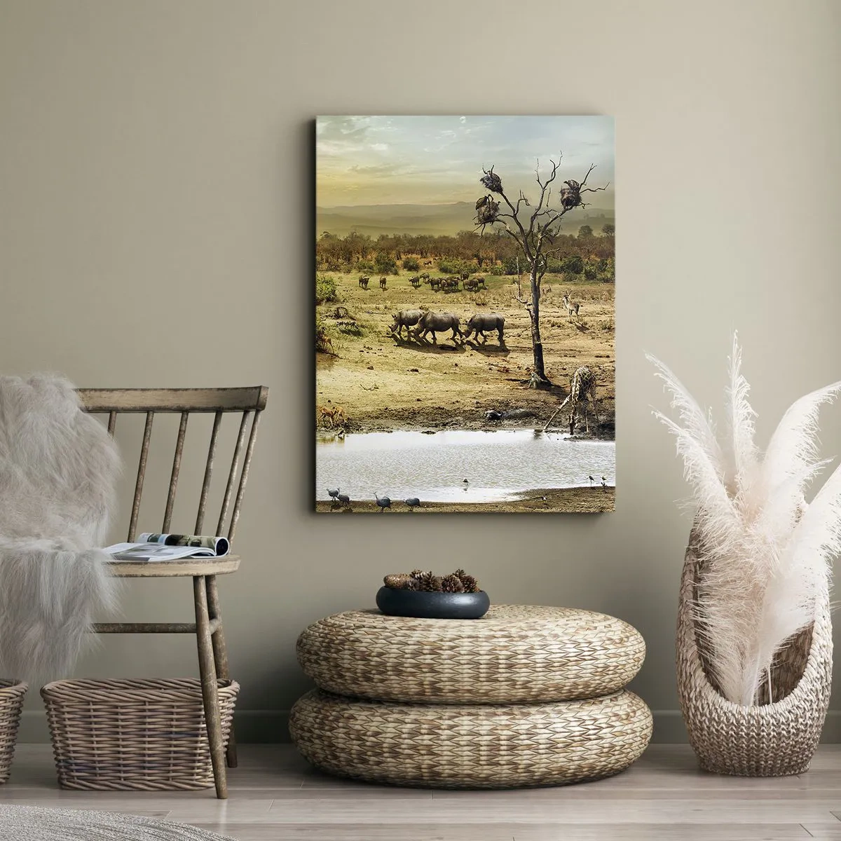Quadro em tela - Um rio corria no Éden... - 70x100 cm
