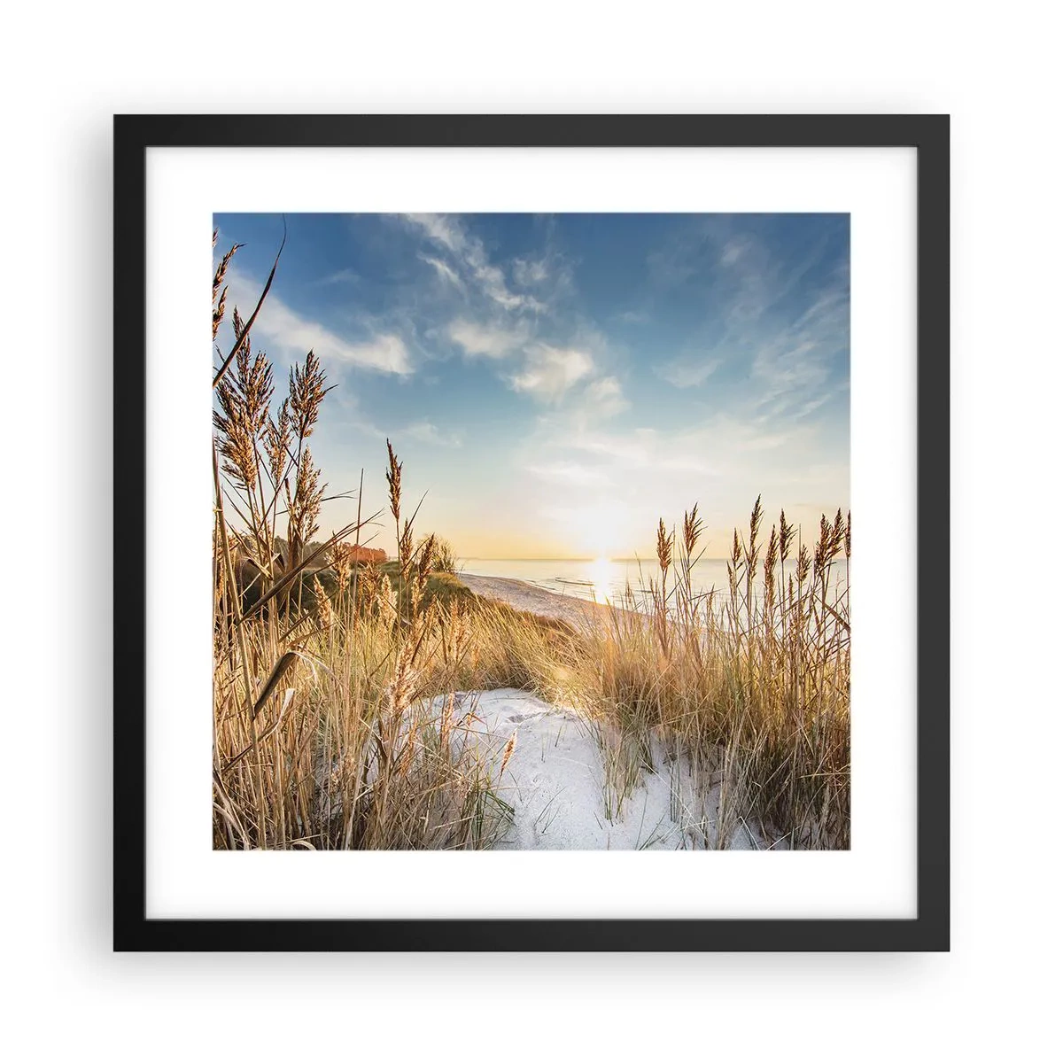Pôster com moldura preta - Praia do Norte - 40x40 cm