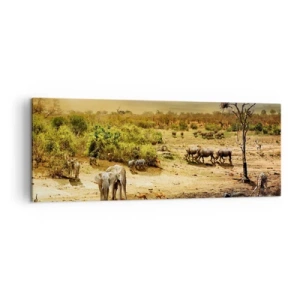 Quadro em tela - Um rio corria no Éden... - 140x50 cm