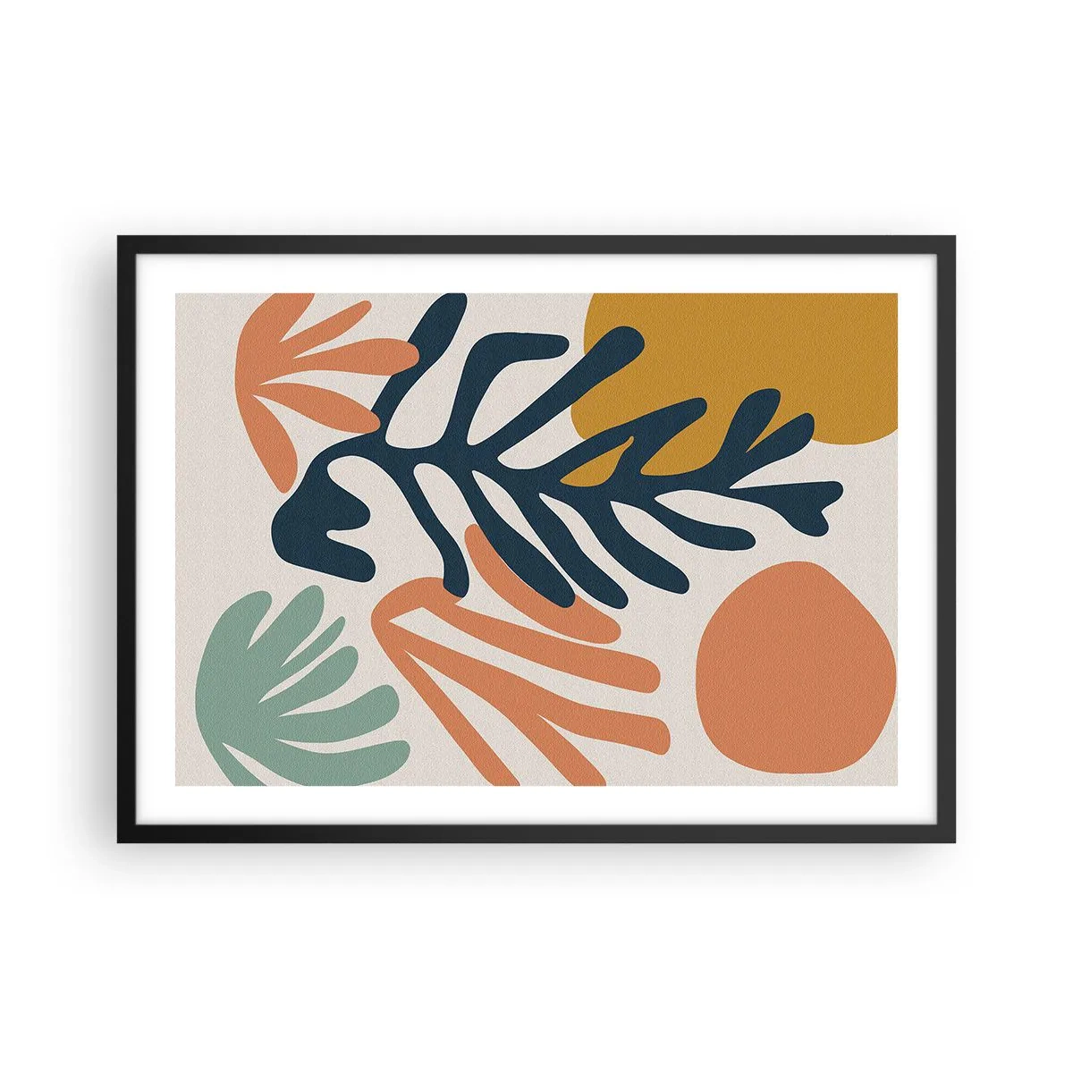 Pôster com moldura preta - Mares de coral - 70x50 cm