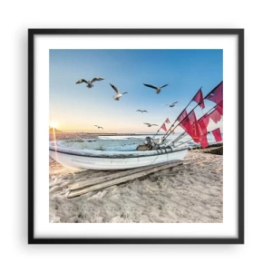 Pôster com moldura preta - Um merecido descanso - 50x50 cm