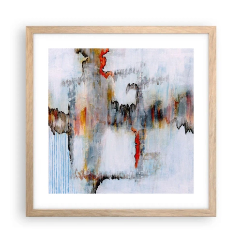 Pôster com moldura de carvalho claro - Com um palito na água - 40x40 cm