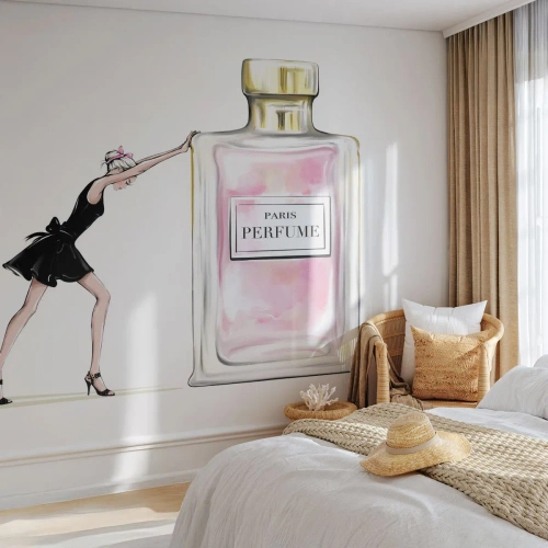 Papel de Parede Premium Sand - A essência da feminilidade - Mulher, Perfume, Moda - 100x70 cm