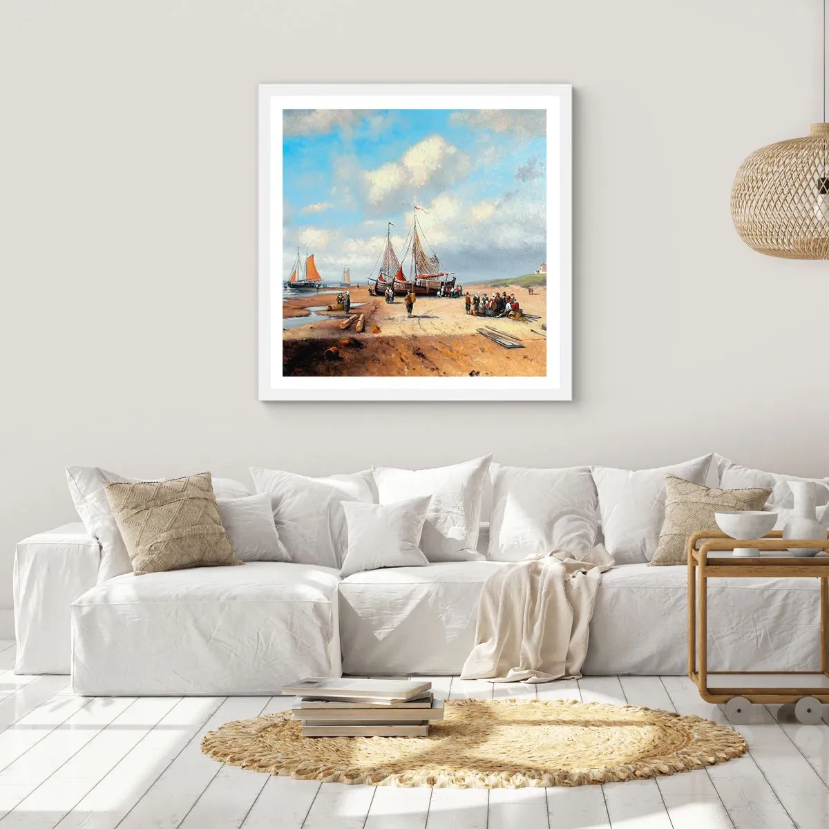 Pôster em moldura branca - Pós-caça bem-sucedida - 50x50 cm