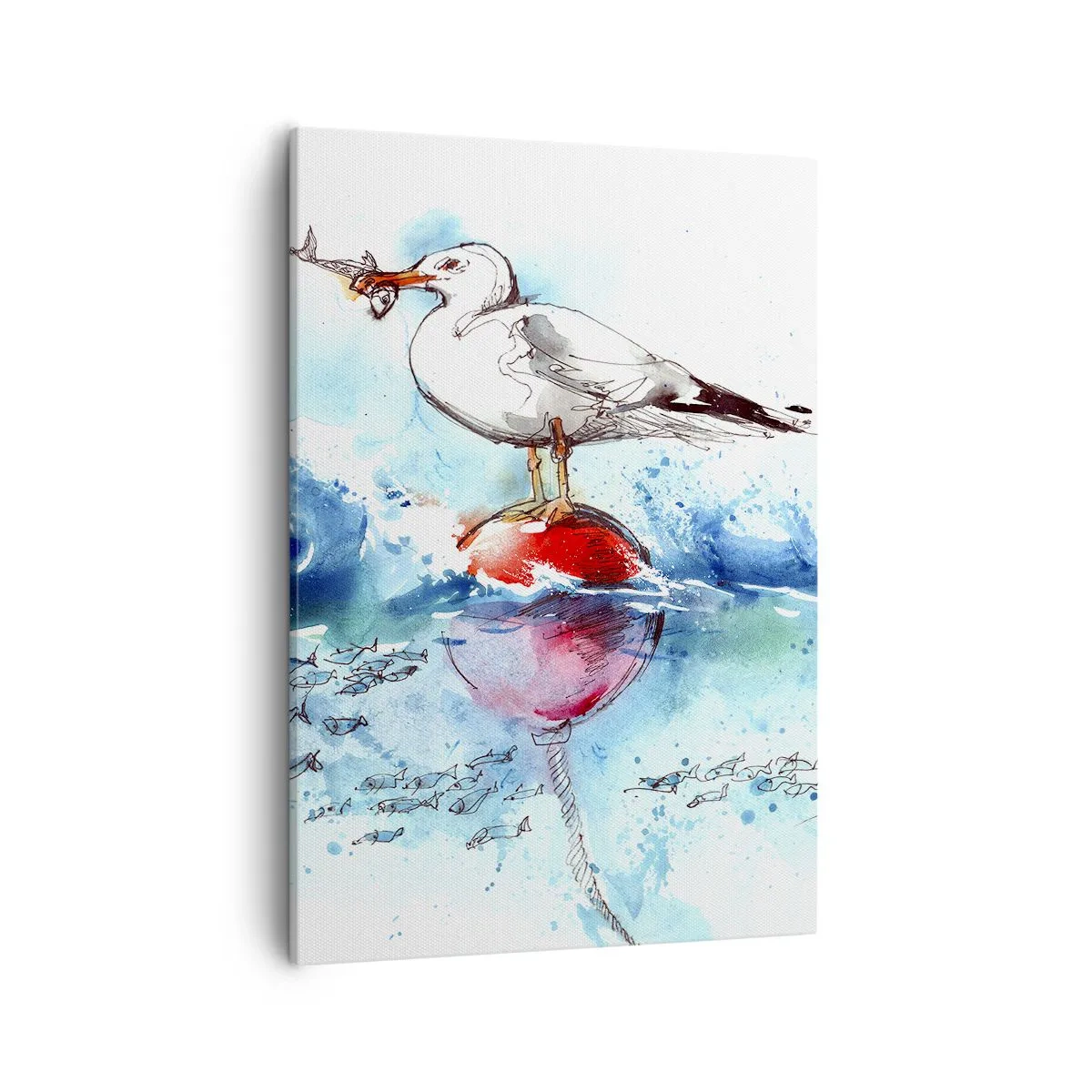 Quadro em tela - Pesca bem sucedida - 50x70 cm