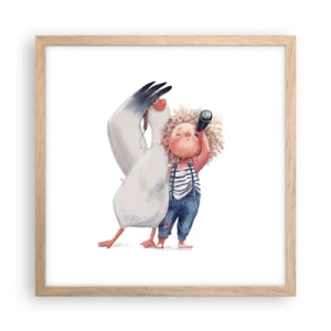 Pôster com moldura de carvalho claro - O itinerário da grande viagem - 40x40 cm