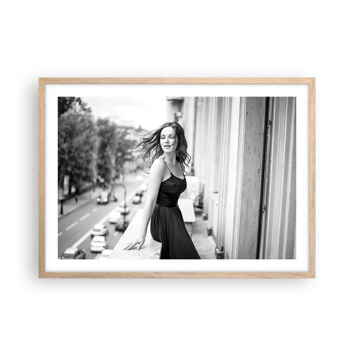 Pôster com moldura de carvalho claro - Certamente uma parisiense - 70x50 cm