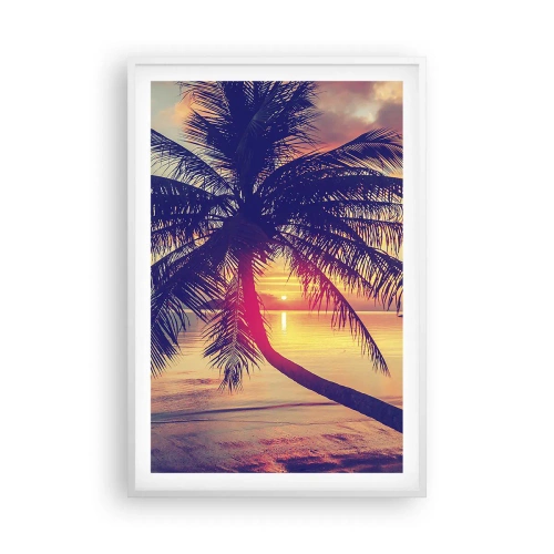 Pôster em moldura branca - Uma noite sob as palmeiras - 61x91 cm