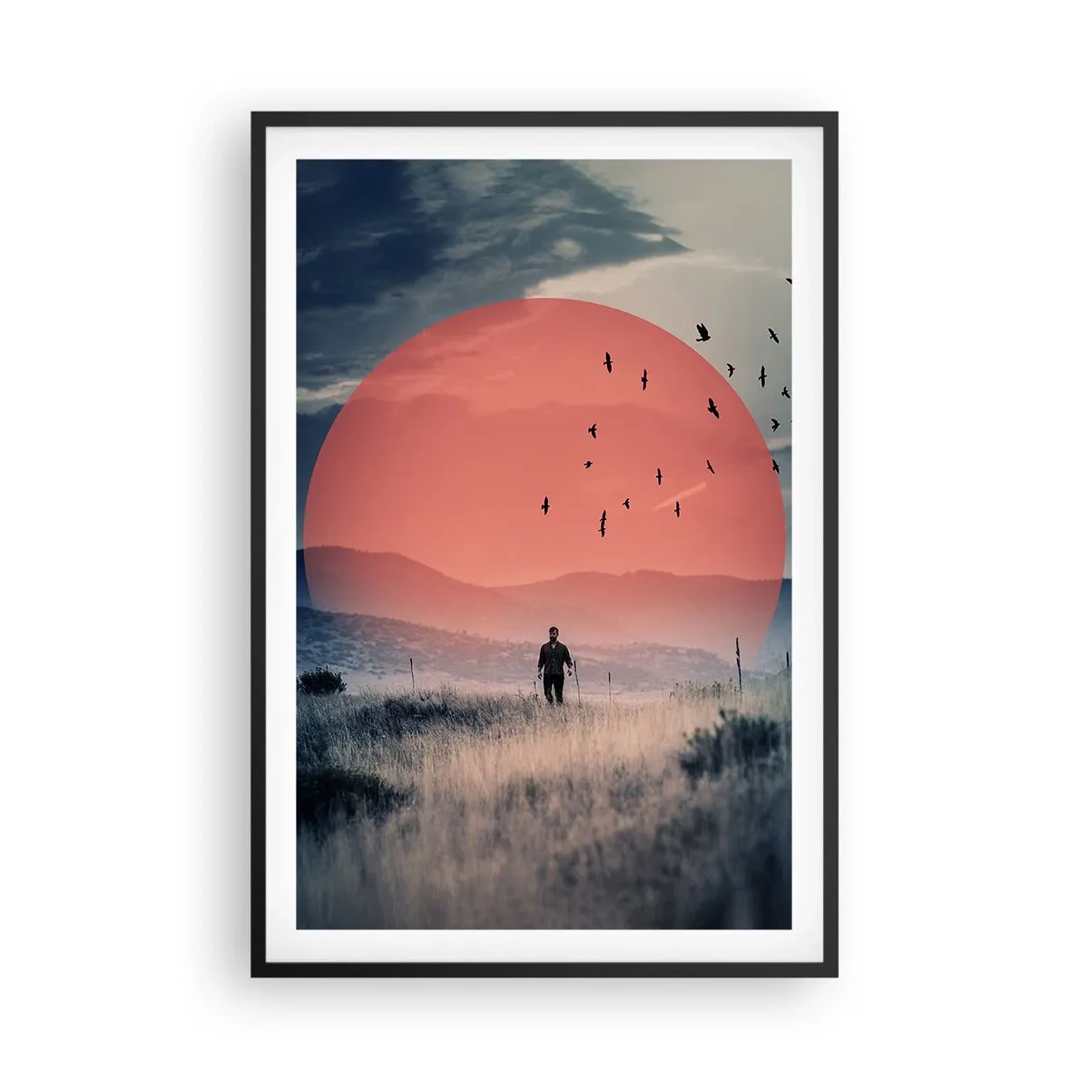 Pôster com moldura preta - Em casa - 61x91 cm
