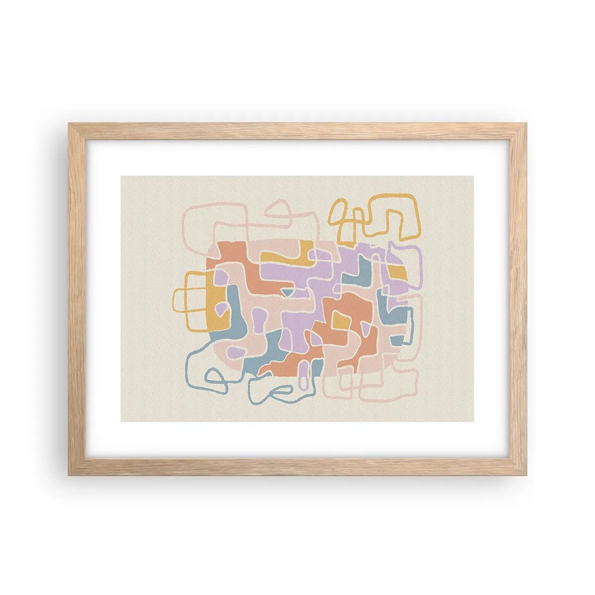 Pôster com moldura de carvalho claro - Labirinto – uma aventura alegre - 40x30 cm