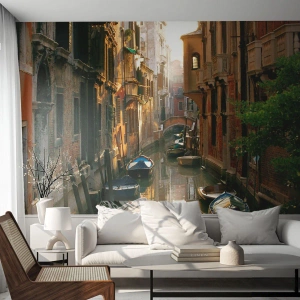 Papel de Parede Premium Canvas - Em um beco veneziano - Paisagem, Arquitetura, Veneza - 100x70 cm