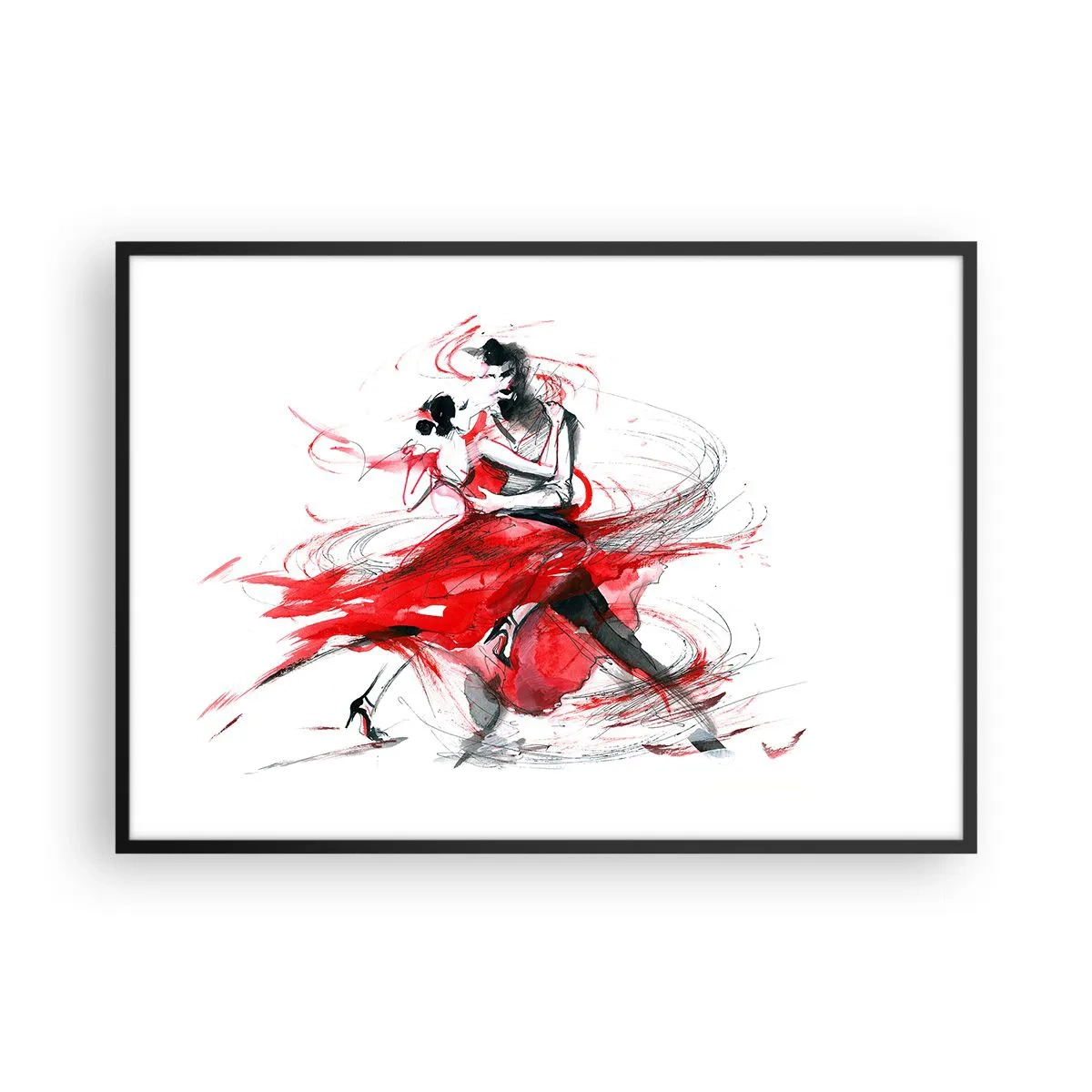 Pôster com moldura preta - Tango - o ritmo da paixão - 100x70 cm