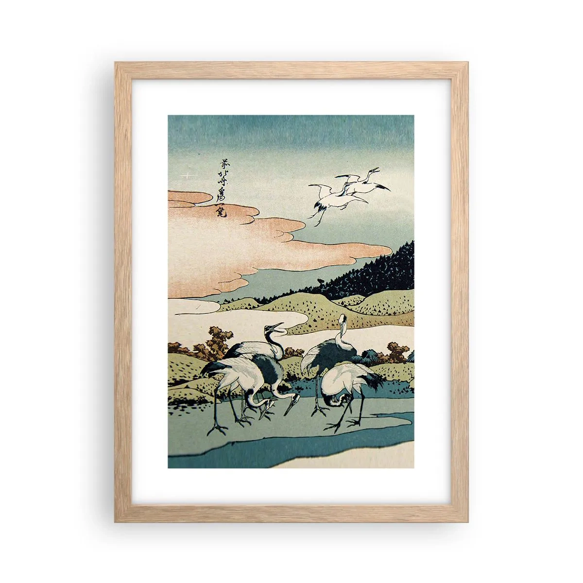 Pôster com moldura de carvalho claro - No espírito japonês - 30x40 cm