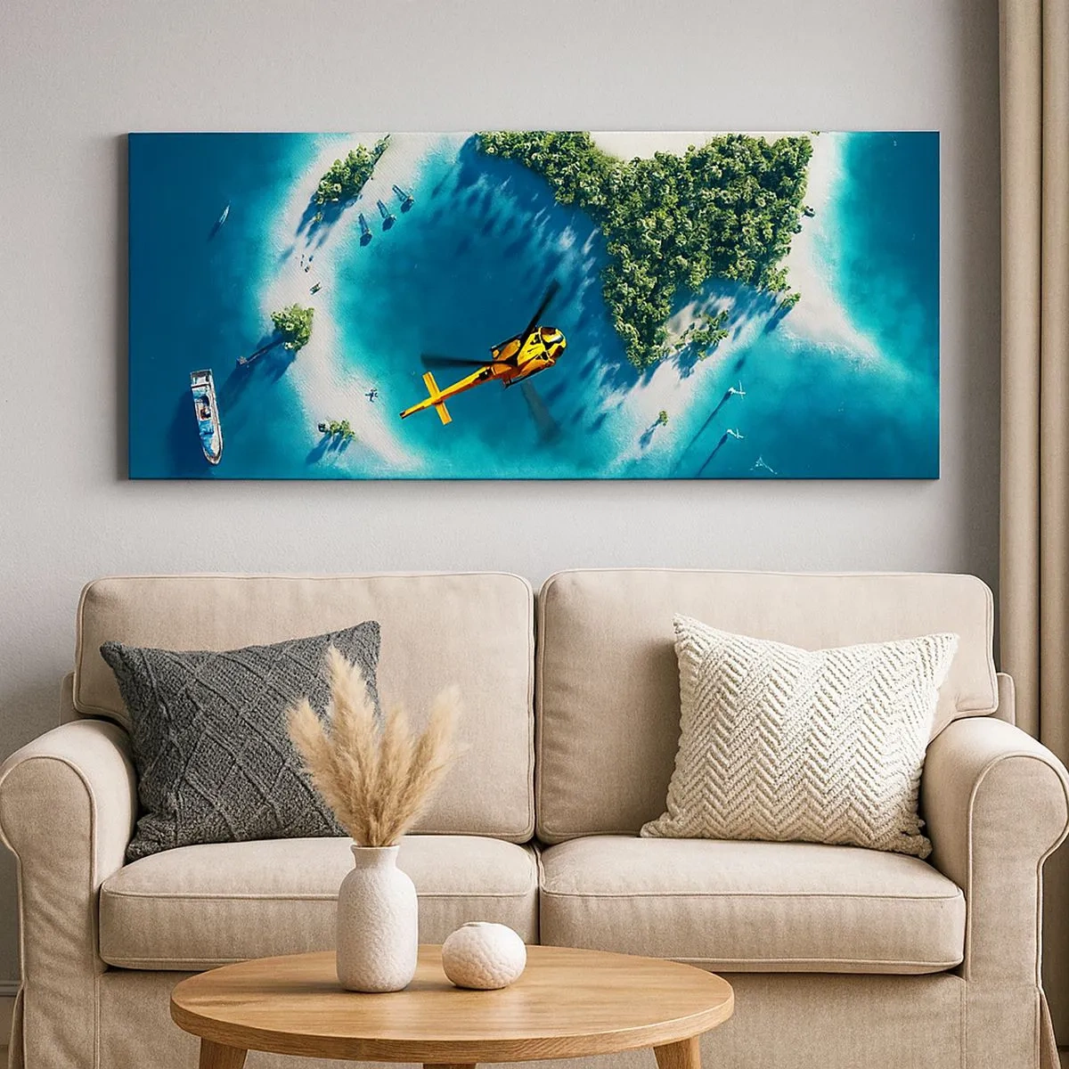 Quadro em tela - Compre uma ilha para si - 100x40 cm