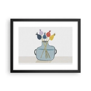 Pôster com moldura preta - Como semeou a papoula - 40x30 cm