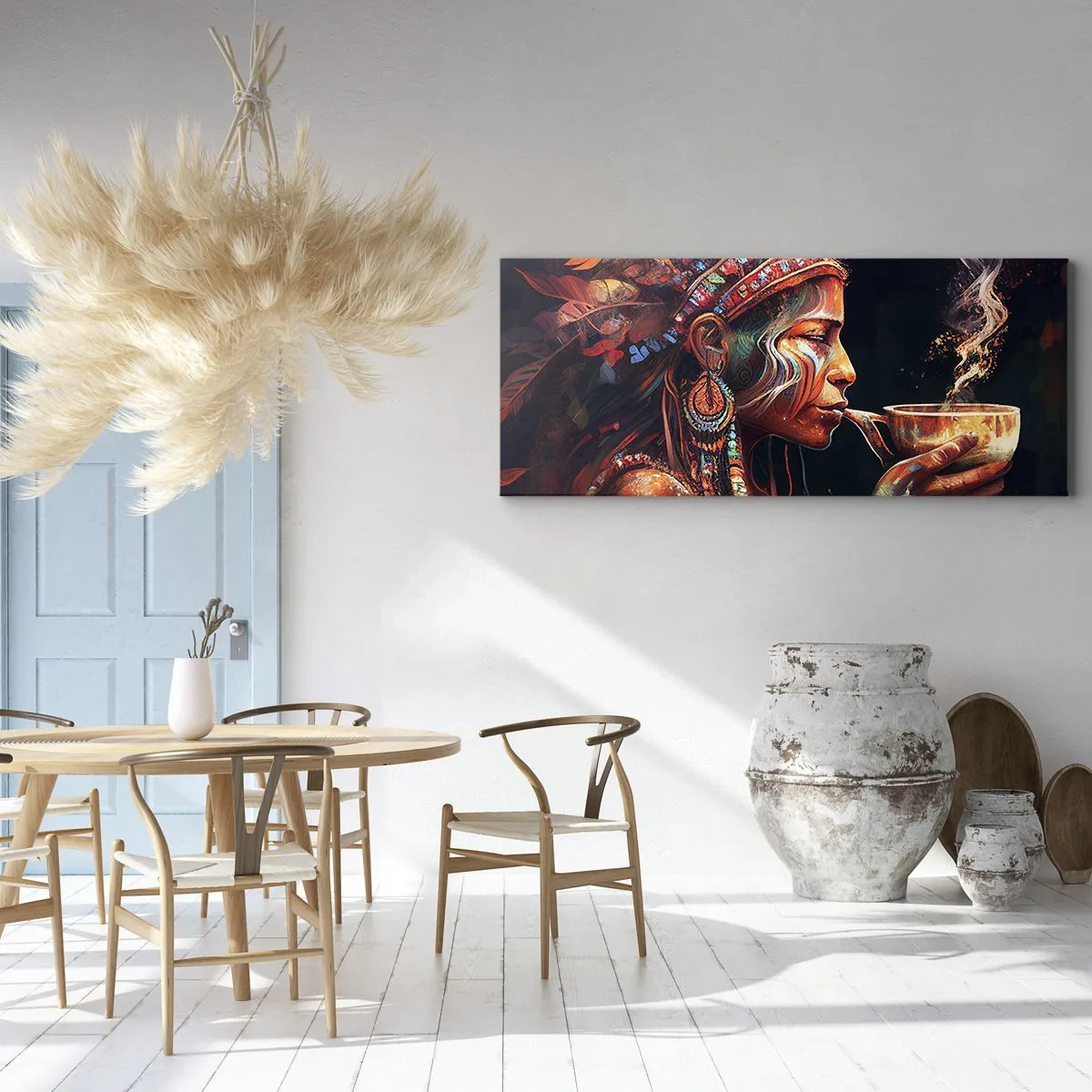 Quadro em tela - Ritual mágico - 120x50 cm