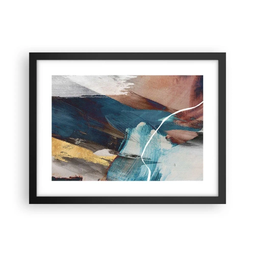 Pôster com moldura preta - Com elegância e energia - 40x30 cm