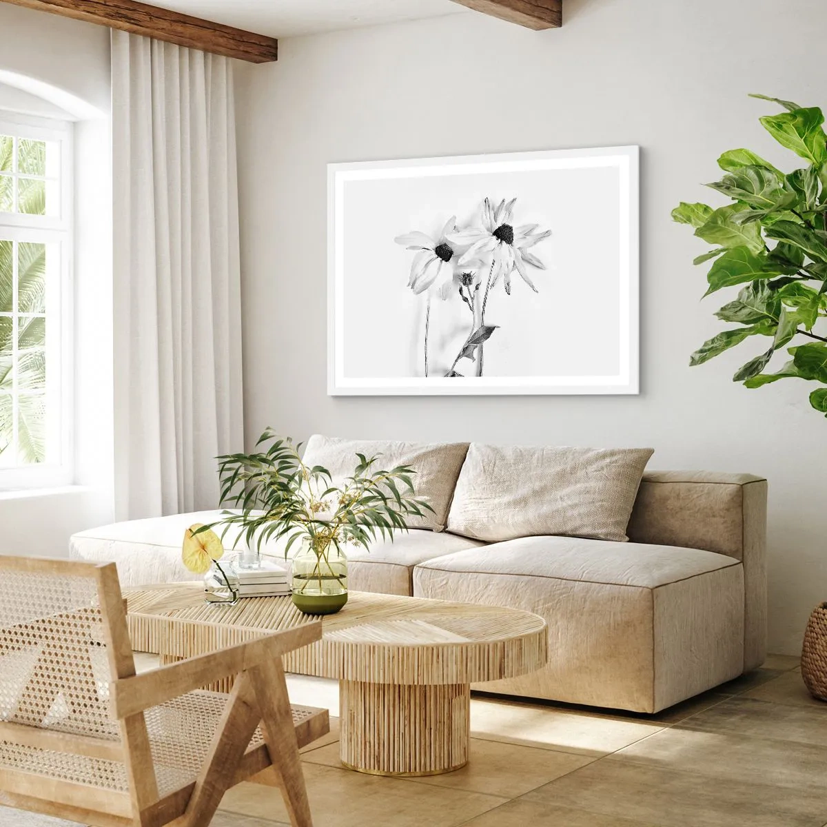 Pôster em moldura branca - Ninguém quer estar sozinho - 70x50 cm