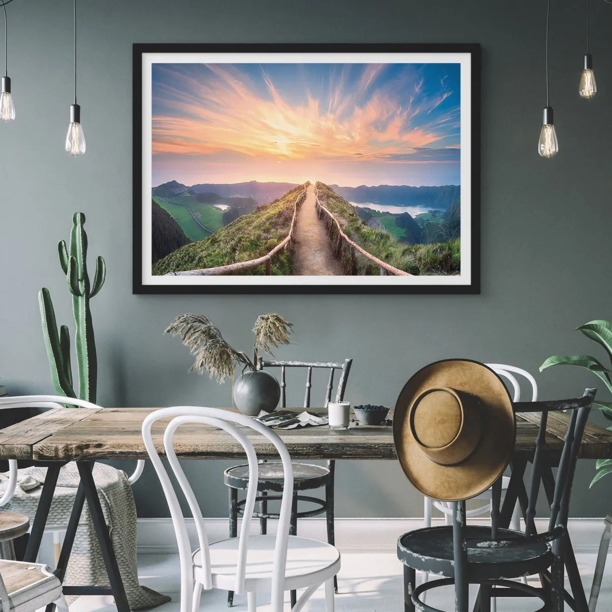 Pôster com moldura preta - Perto do céu - 100x70 cm