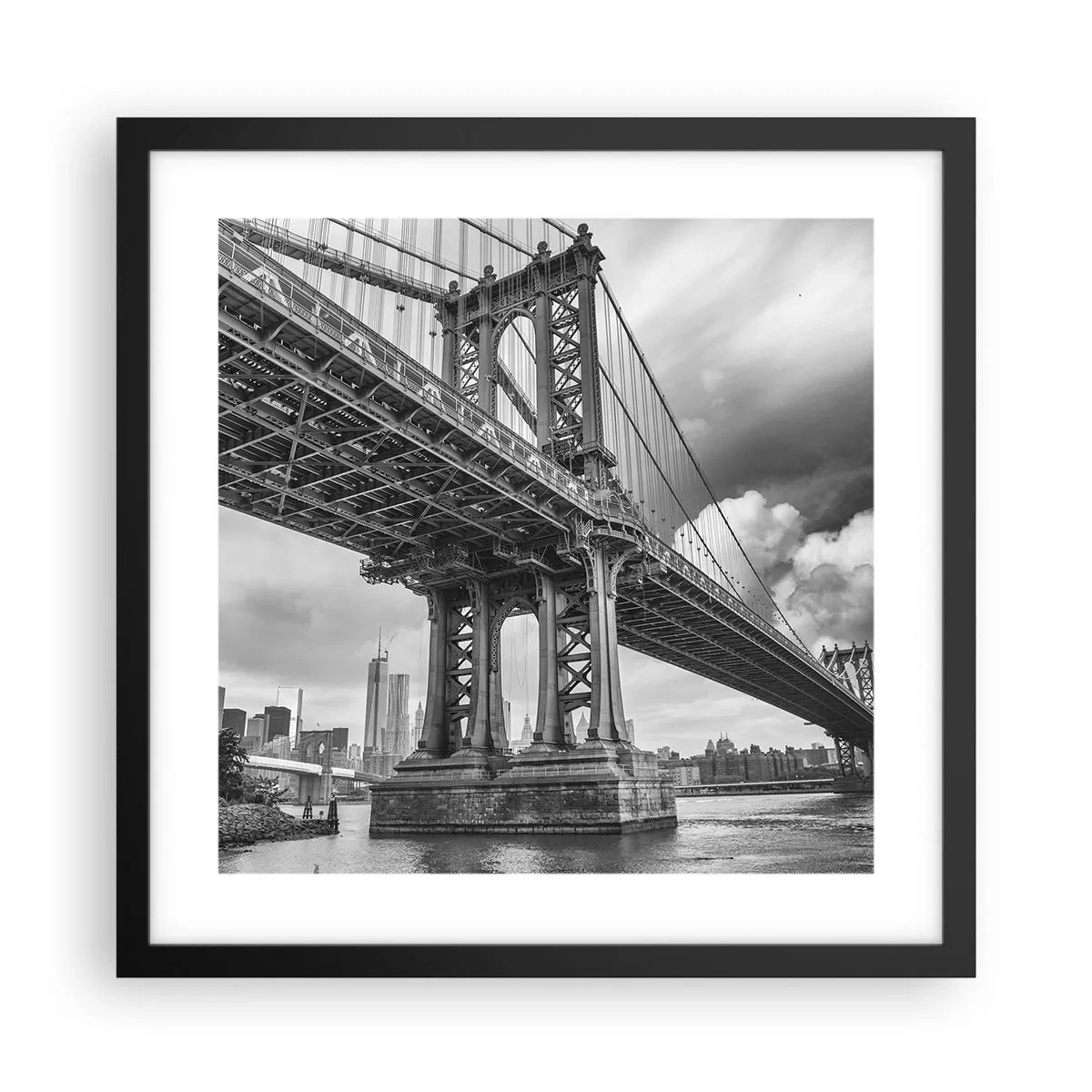 Pôster com moldura preta - Ao coração da cidade - 40x40 cm