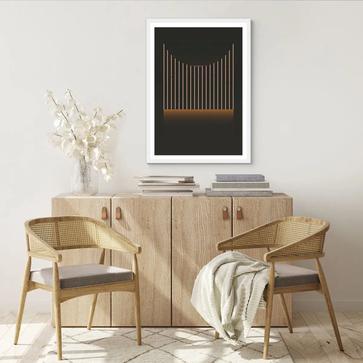 Pôster em moldura branca - Explorar a escuridão - 61x91 cm