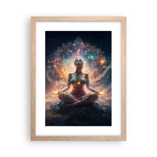 Pôster com moldura de carvalho claro - Fluxo de boa energia - 30x40 cm