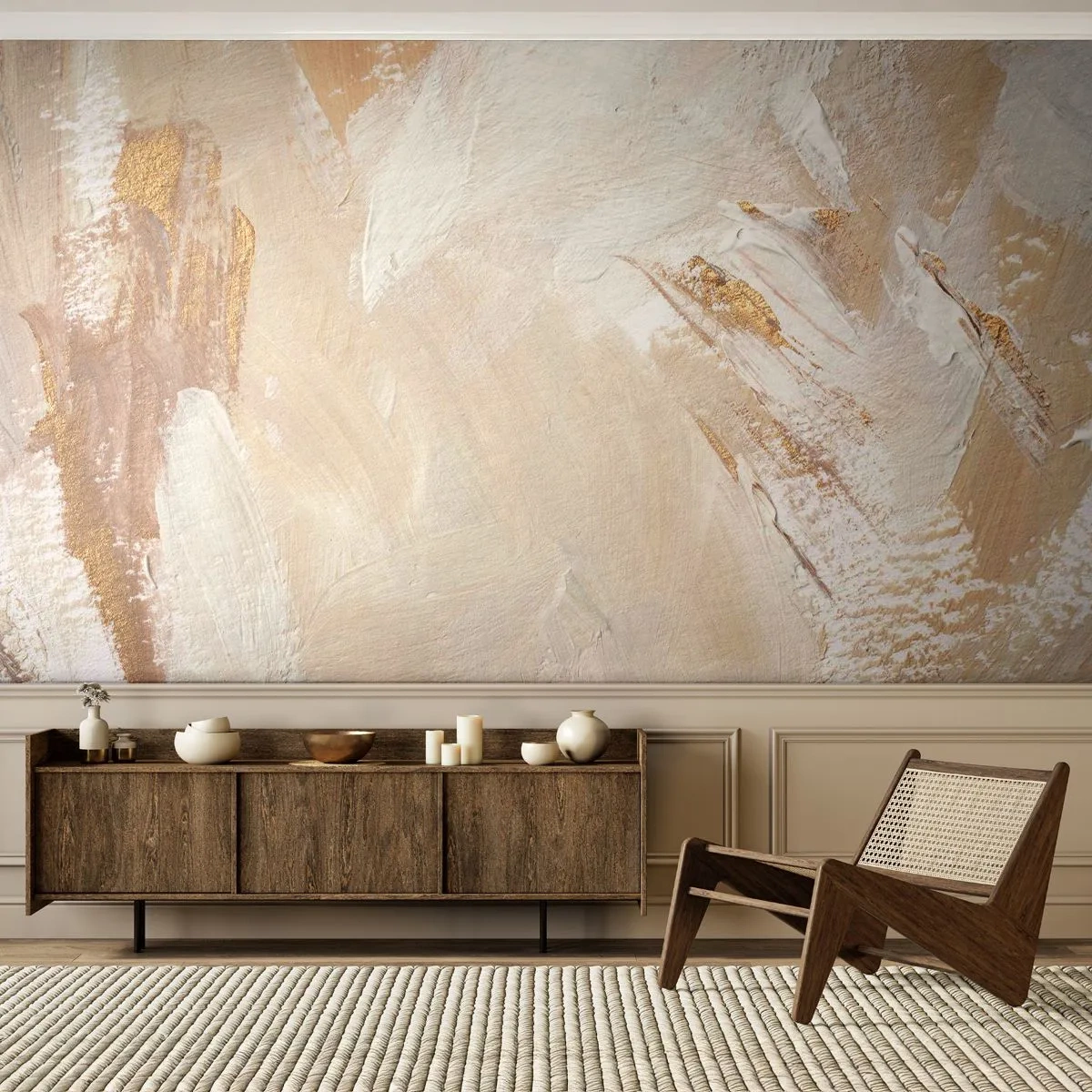 Papel de Parede Premium Canvas - Composição pastel - Minimalista, Brilhante, Pedaço - 200x140 cm