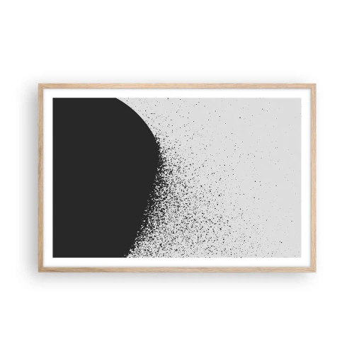 Pôster com moldura de carvalho claro - Movimento das moléculas - 91x61 cm