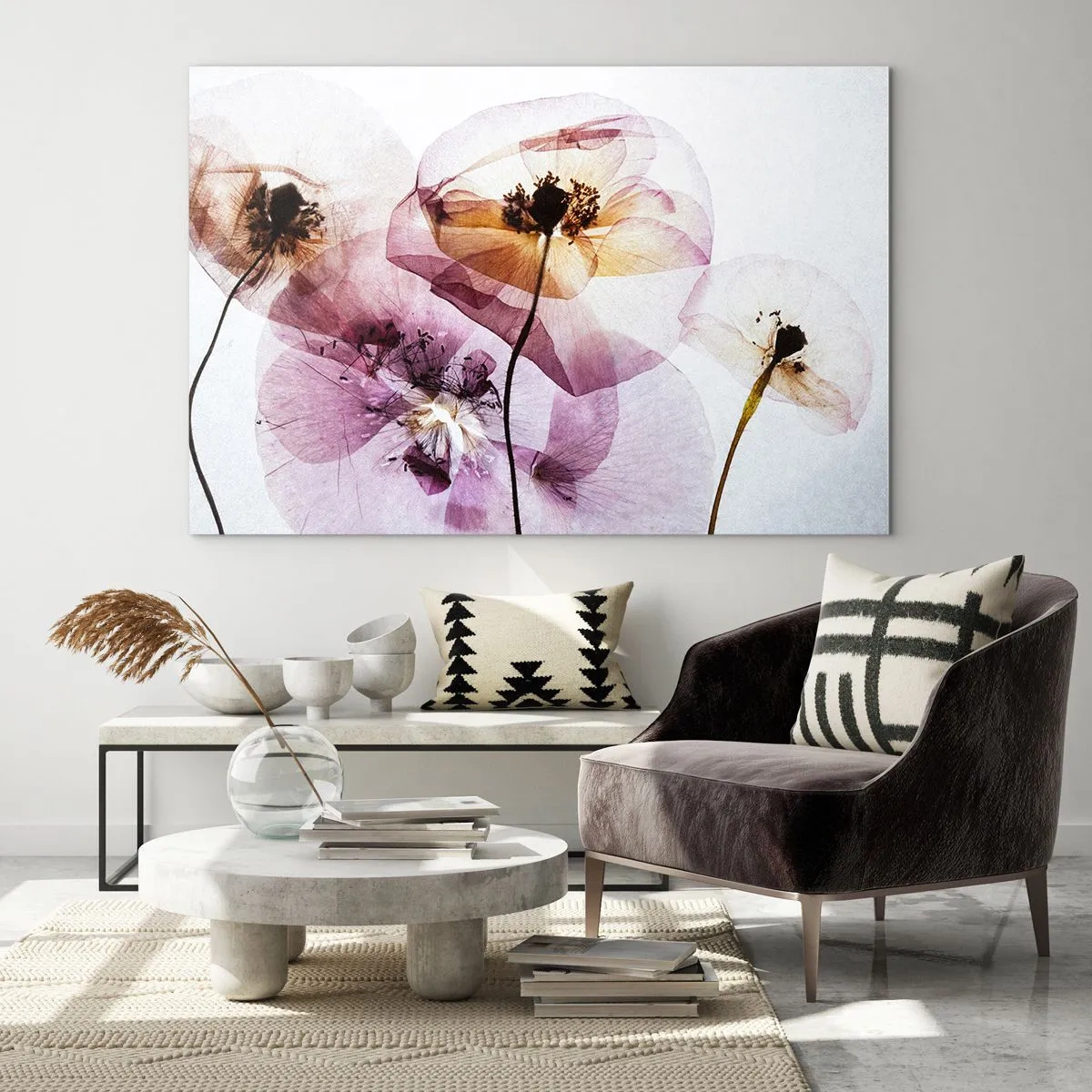 Quadro em vidro - A transparência das flores - 100x70 cm