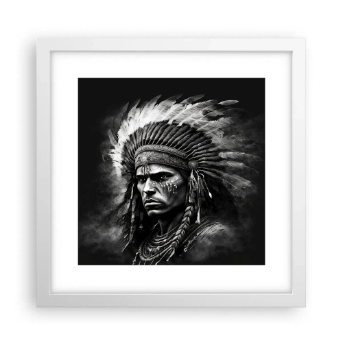 Pôster em moldura branca - Um líder e um guerreiro - 30x30 cm