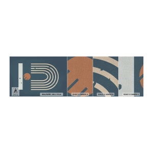 Amostra de papel de parede Premium Sand - Geometria em azul marinho - Abstração, Pedaço, Gráficos - 100x30 cm