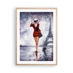 Pôster com moldura de carvalho claro - Símbolos parisienses - 50x70 cm