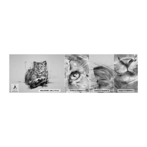 Amostra de papel de parede Premium Canvas - Sim, estou a ouvir atentamente - Pantera, Animais, Gato selvagem - 100x30 cm