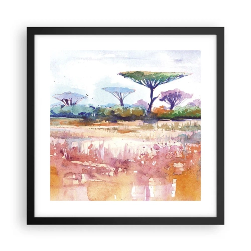 Pôster com moldura preta - Cores da savana - 40x40 cm
