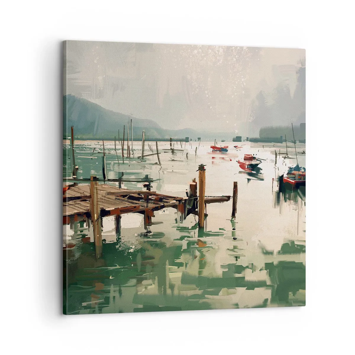 Quadro em tela - Mergulhado na lua derretida - 60x60 cm