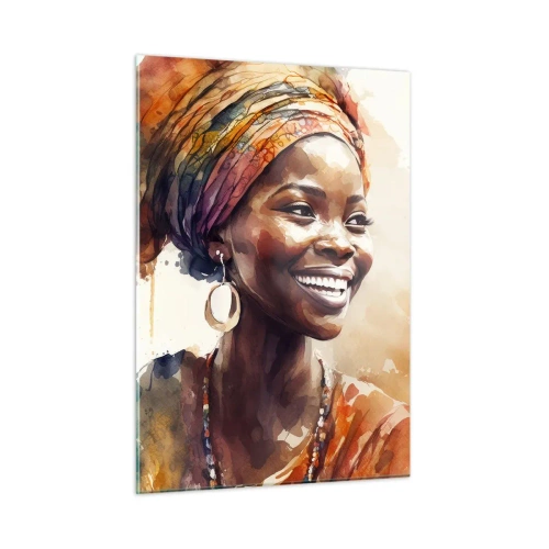 Quadro em vidro - Rainha africana - 50x70 cm